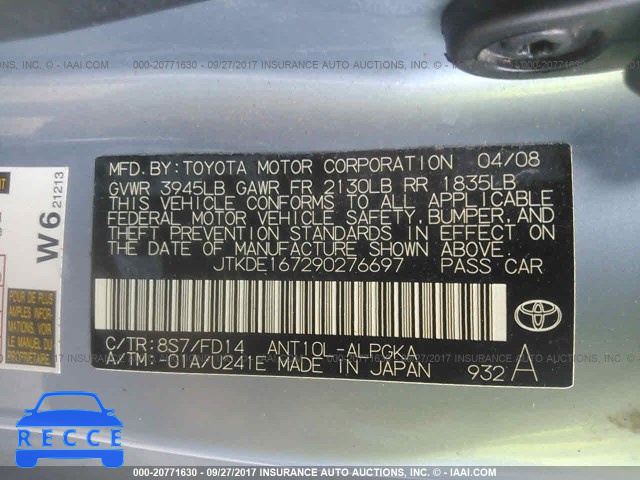 2009 Scion TC JTKDE167290276697 image 8