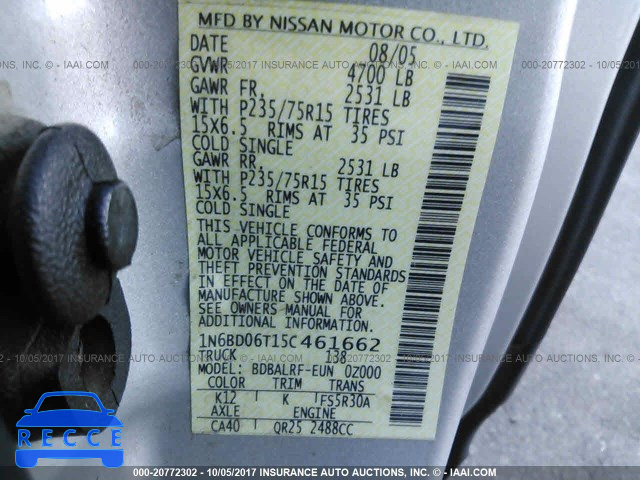 2005 Nissan Frontier 1N6BD06T15C461662 image 8