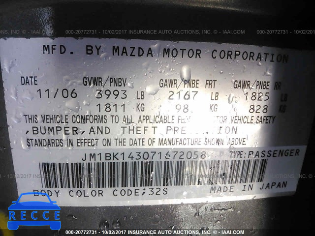 2007 Mazda 3 JM1BK143071672058 image 8
