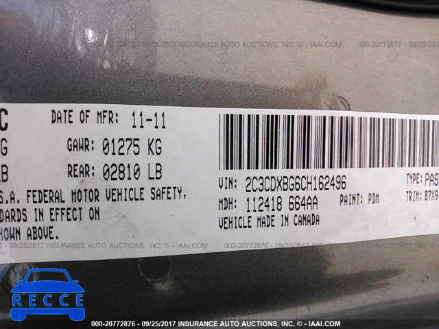 2012 Dodge Charger 2C3CDXBG6CH162496 зображення 8