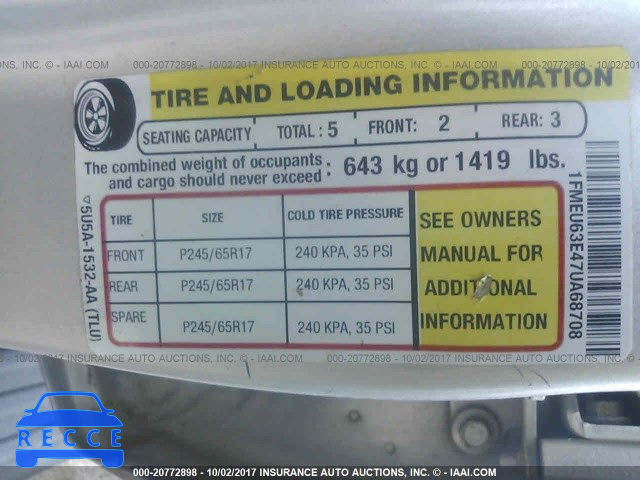 2007 Ford Explorer XLT 1FMEU63E47UA68708 image 8
