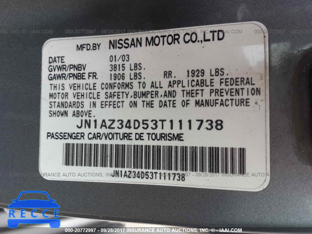 2003 Nissan 350Z COUPE JN1AZ34D53T111738 image 8