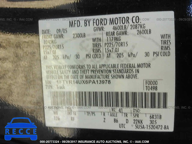 2006 Ford Ranger 1FTYR14UX6PA13978 image 8