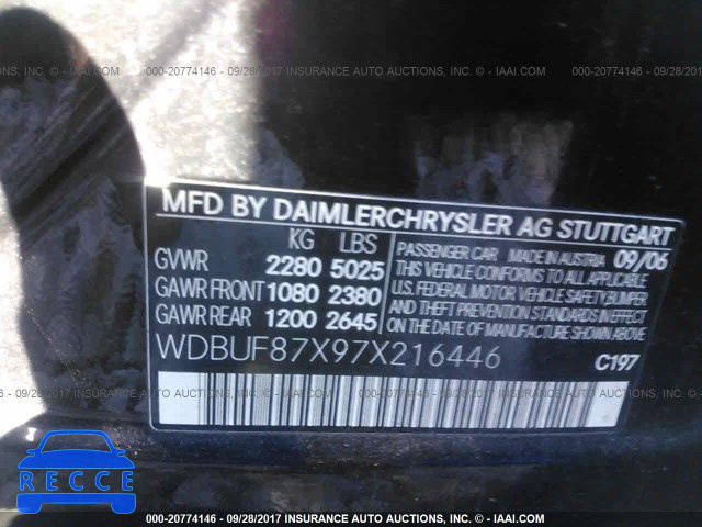 2007 Mercedes-benz E 350 4MATIC WDBUF87X97X216446 зображення 8
