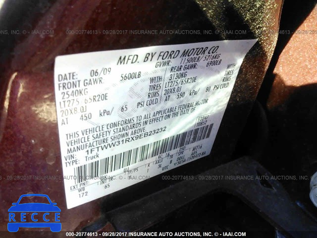 2009 Ford F350 SUPER DUTY 1FTWW31RX9EB23232 image 8