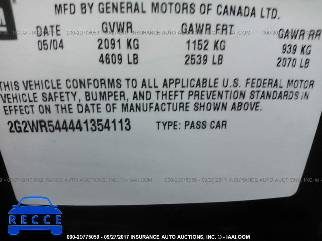2004 Pontiac Grand Prix 2G2WR544441354113 image 8