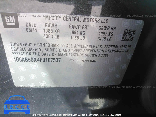 2015 Cadillac ATS LUXURY 1G6AB5SX4F0107537 image 8