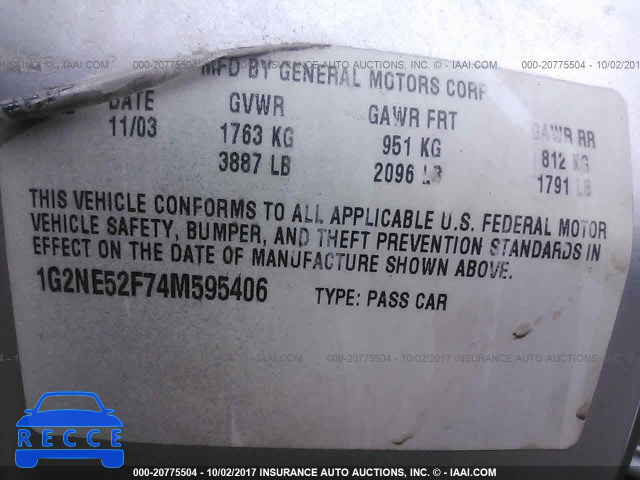 2004 Pontiac Grand Am SE 1G2NE52F74M595406 image 8
