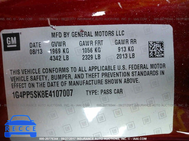 2014 Buick Verano 1G4PP5SK8E4107007 image 8