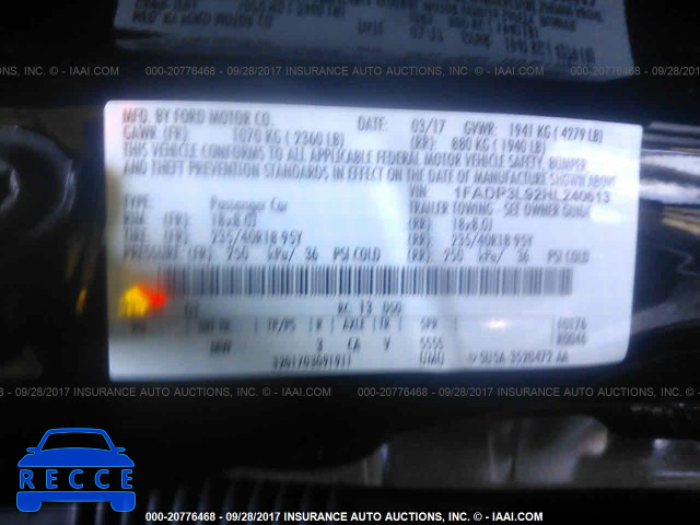 2017 FORD FOCUS 1FADP3L92HL240613 image 8