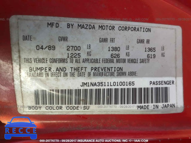 1990 Mazda MX-5 Miata JM1NA3511L0100165 image 8