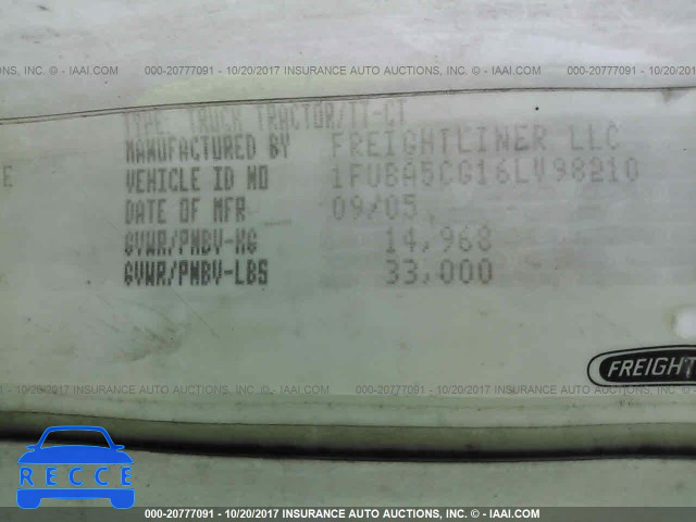 2006 FREIGHTLINER CONVENTIONAL 1FUBA5CG16LV98210 Bild 9