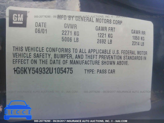 2002 Cadillac Seville STS 1G6KY54932U105475 image 8