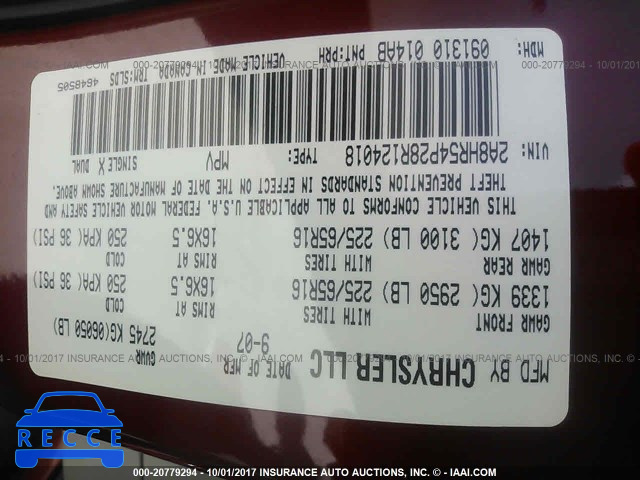 2008 Chrysler Town and Country 2A8HR54P28R124018 зображення 8