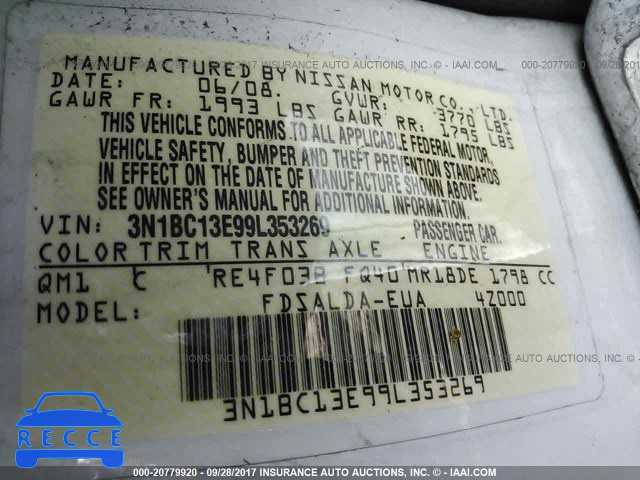 2009 Nissan Versa 3N1BC13E99L353269 image 8