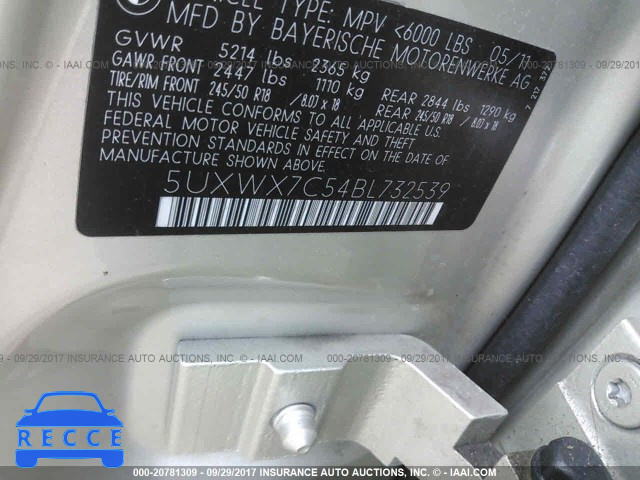 2011 BMW X3 XDRIVE35I 5UXWX7C54BL732539 image 8