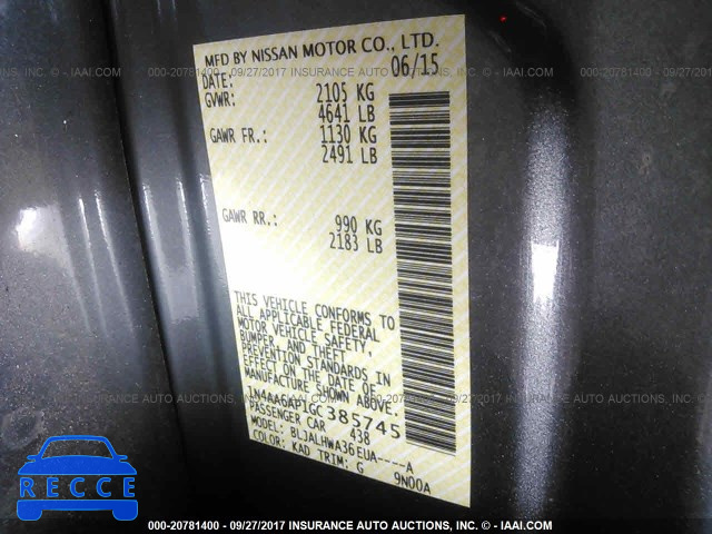 2016 NISSAN MAXIMA 1N4AA6AP1GC385745 image 8