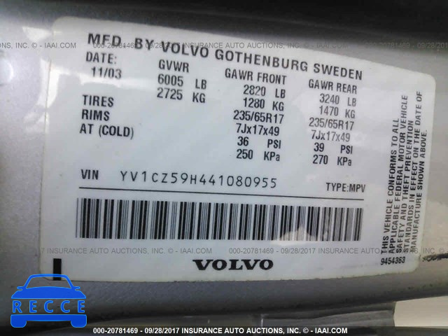 2004 Volvo XC90 YV1CZ59H441080955 image 8