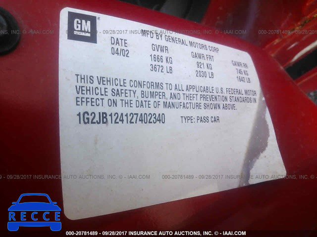 2002 Pontiac Sunfire SE 1G2JB124127402340 image 8