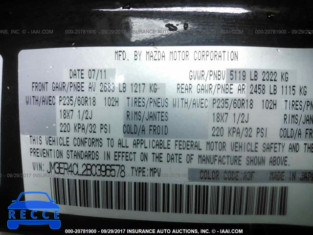 2011 Mazda CX-7 JM3ER4CL2B0396578 image 8