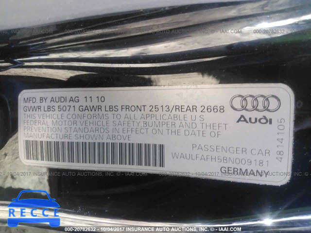 2011 Audi A5 WAULFAFH5BN009181 image 8