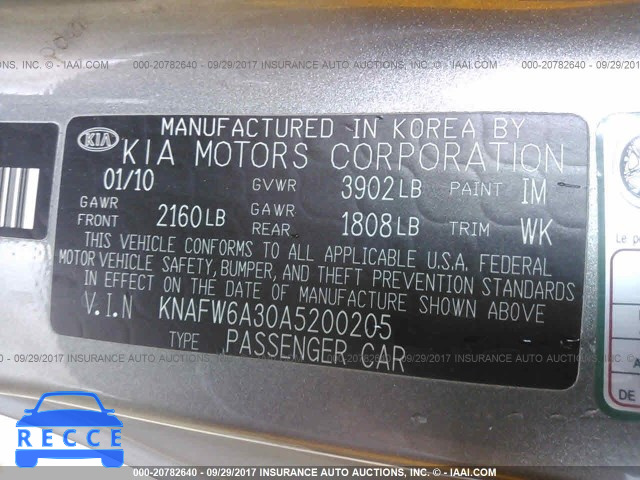 2010 KIA Forte KNAFW6A30A5200205 image 8