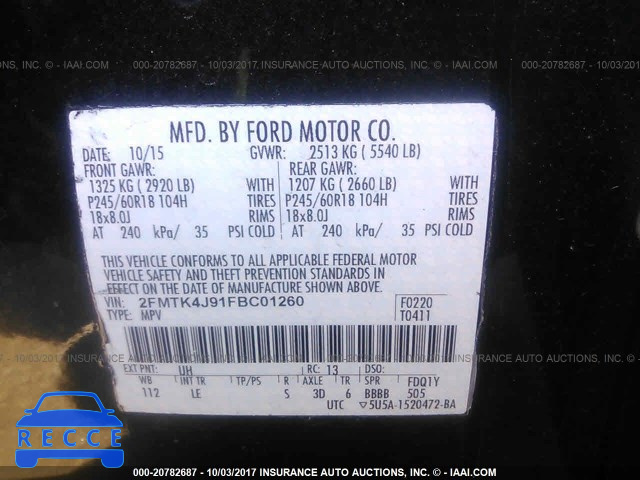 2015 Ford Edge SEL 2FMTK4J91FBC01260 image 8