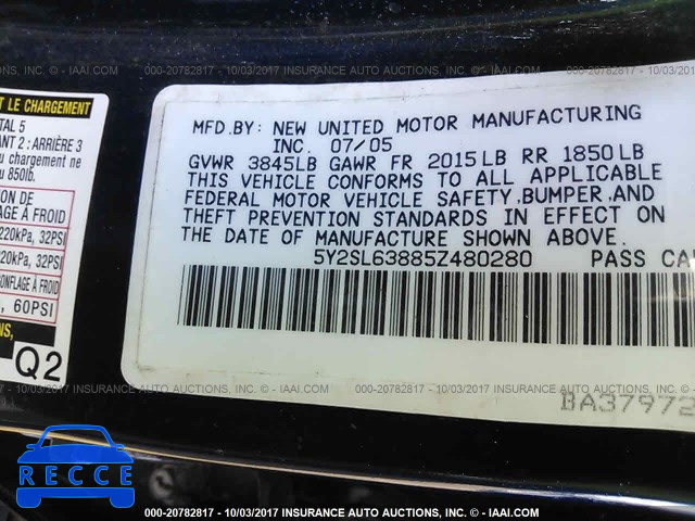 2005 Pontiac Vibe 5Y2SL63885Z480280 image 8