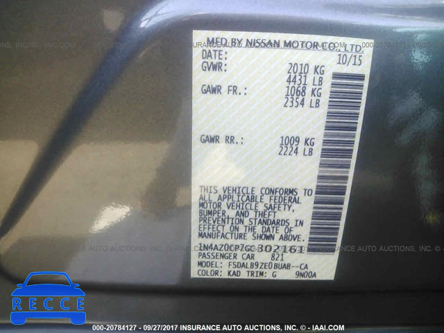 2016 Nissan Leaf 1N4AZ0CP7GC302161 зображення 8