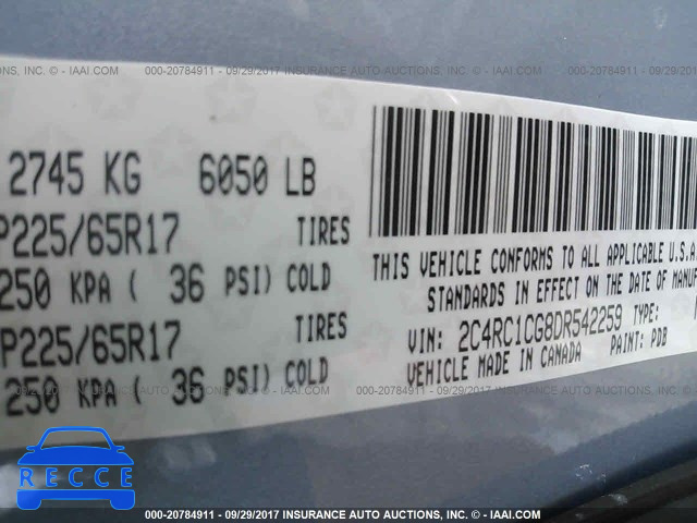 2013 Chrysler Town and Country 2C4RC1CG8DR542259 image 8