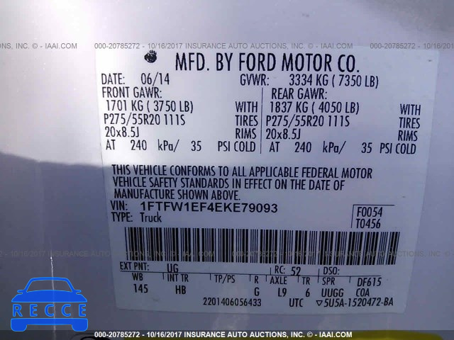 2014 Ford F150 1FTFW1EF4EKE79093 image 8