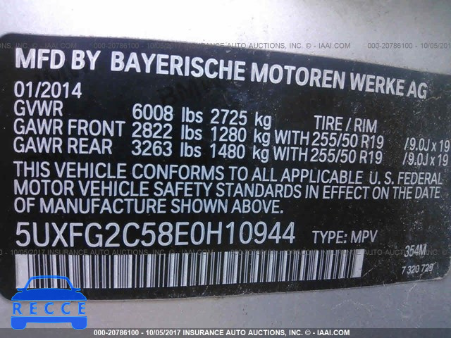 2014 BMW X6 XDRIVE35I 5UXFG2C58E0H10944 image 8
