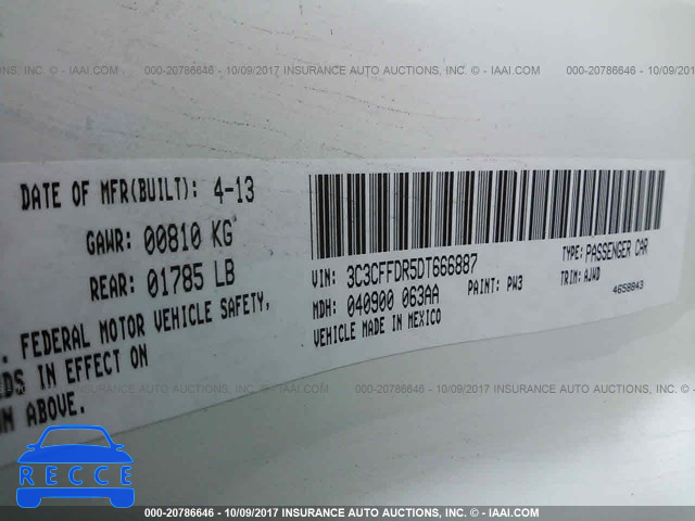 2013 Fiat 500 POP 3C3CFFDR5DT666887 зображення 8