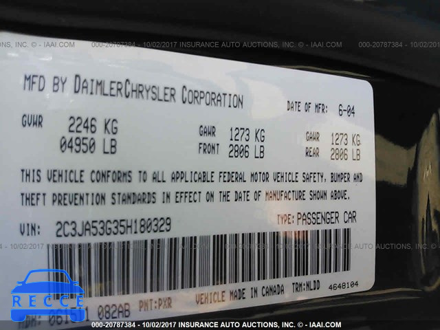 2005 Chrysler 300 2C3JA53G35H180329 image 8