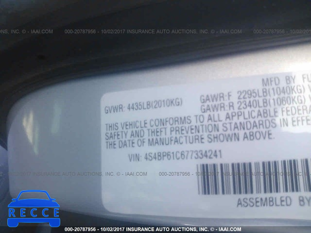 2007 Subaru Legacy 4S4BP61C677334241 зображення 8