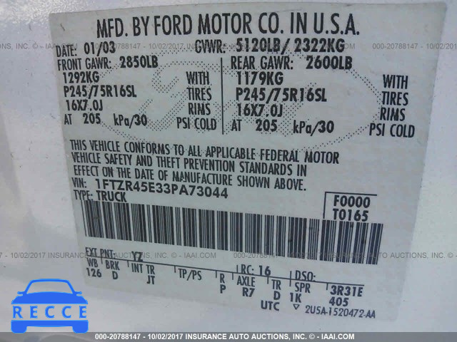2003 Ford Ranger 1FTZR45E33PA73044 image 8