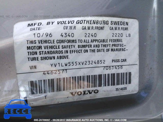 1997 Volvo 850 YV1LW555XV2324852 image 8
