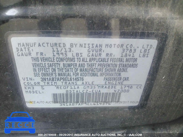 2014 Nissan Sentra 3N1AB7AP9EL614576 зображення 8