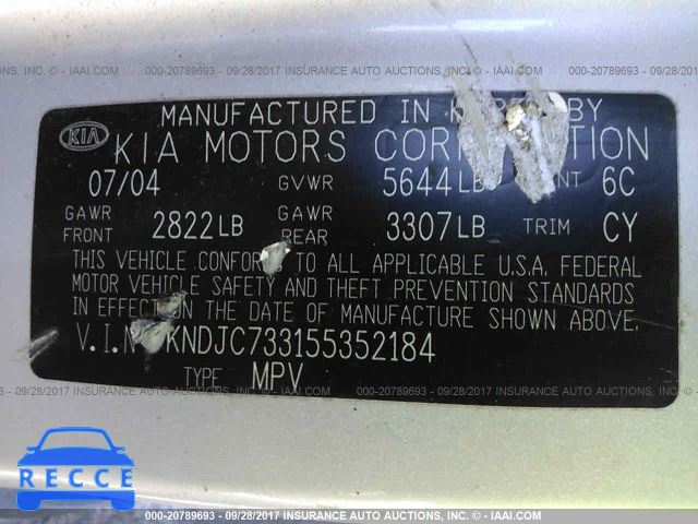 2005 KIA Sorento KNDJC733155352184 image 8