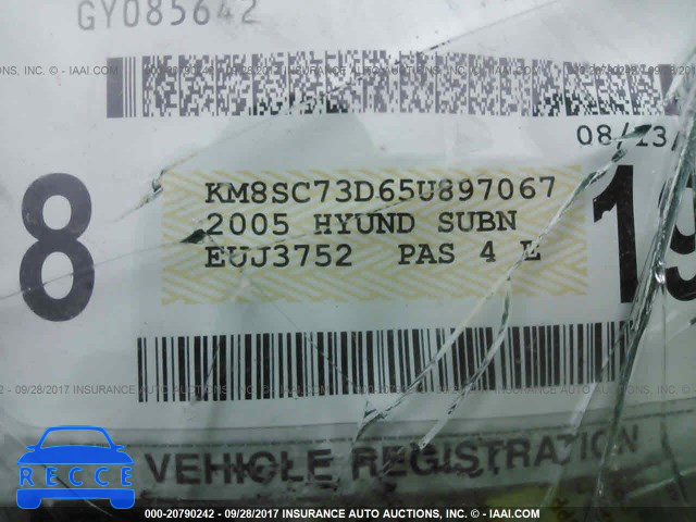 2005 Hyundai Santa Fe KM8SC73D65U897067 image 8