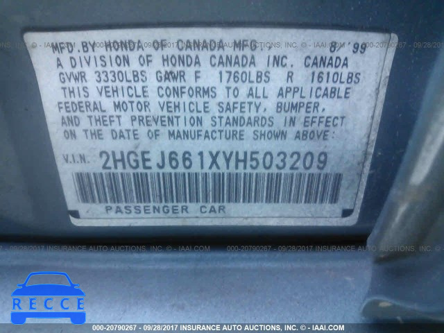 2000 Honda Civic 2HGEJ661XYH503209 image 8