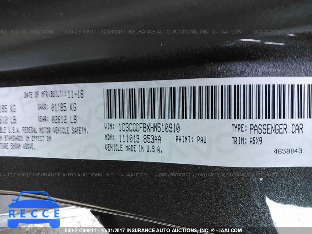 2017 CHRYSLER 200 LX 1C3CCCFBXHN510910 image 8