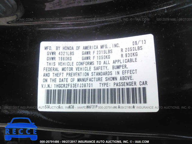 2014 Honda Accord 1HGCR2F53EA038701 image 8