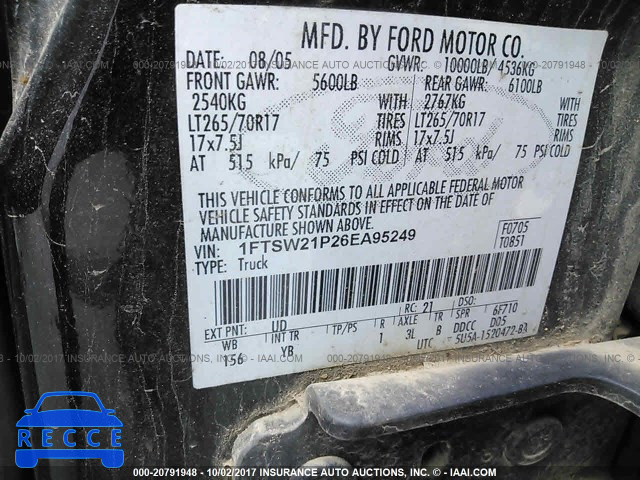 2006 Ford F250 SUPER DUTY 1FTSW21P26EA95249 image 8