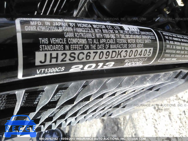 2013 Honda VT1300 CS JH2SC6709DK300405 зображення 9