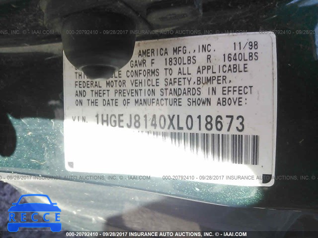 1999 Honda Civic 1HGEJ8140XL018673 image 8