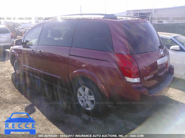 2004 Nissan Quest 5N1BV28U44N363225 image 2