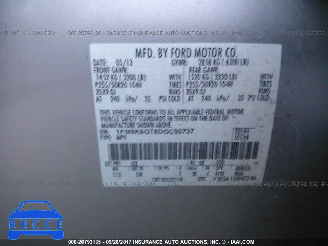 2013 Ford Explorer 1FM5K8GT8DGC90737 image 8