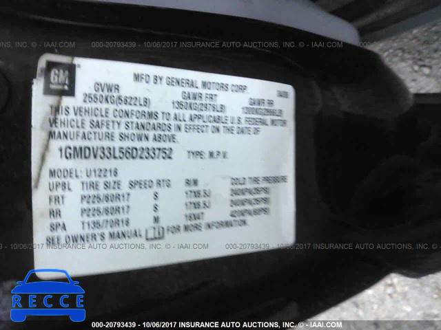 2006 Pontiac Montana SV6 1GMDV33L56D233752 image 8