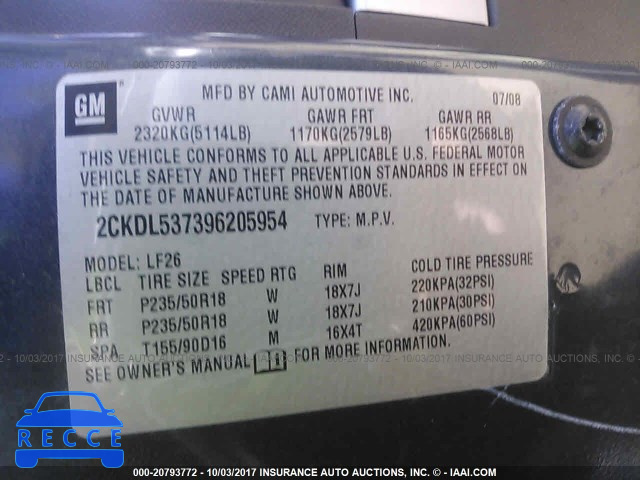 2009 Pontiac Torrent GXP 2CKDL537396205954 image 8